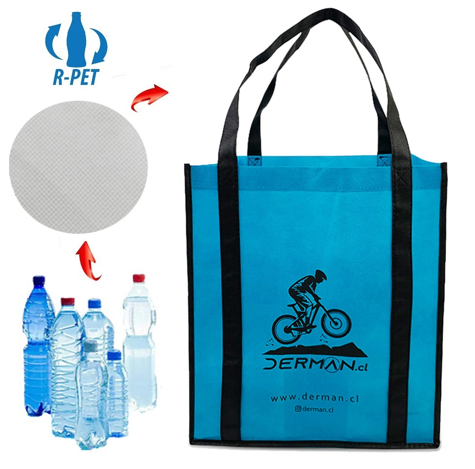 PP Nonwoven Recycled Pet Bottle RPET Foldable Recyclable Shopping Bag