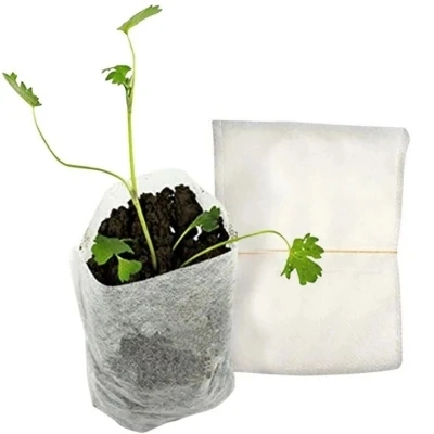 Bolsas de cultivo de plantas de vivero de tela no tejida biodegradable, plantador de cultivo de plántulas, macetas de jardín Eco